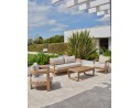 Salon bas de jardin DAVAO 5 places en aluminium imitation bois - ECRU