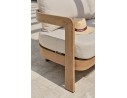 Salon bas de jardin DAVAO 5 places en aluminium imitation bois - ECRU