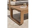 Salon bas de jardin DAVAO 5 places en aluminium imitation bois - ECRU