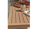 Salon bas de jardin DAVAO 5 places en aluminium imitation bois - ECRU