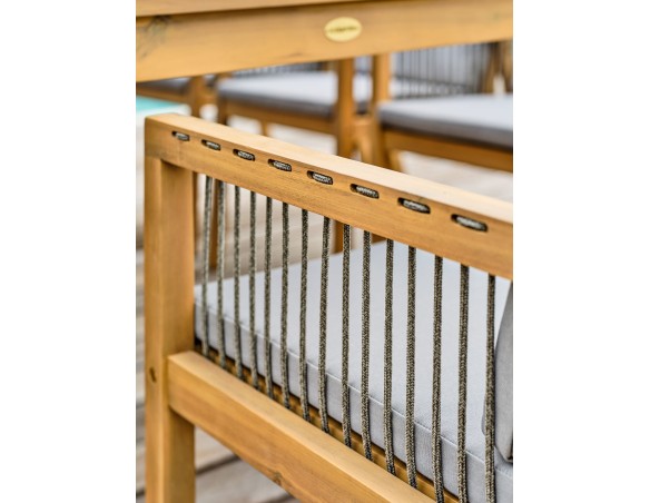 Ensemble repas de jardin SULLANA (225x104 cm) 8 places en bois d'acacia - WOOD