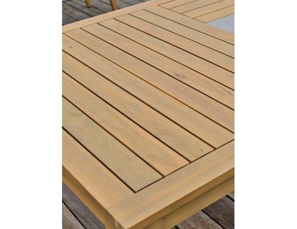 Ensemble repas de jardin SULLANA (225x104 cm) 8 places en bois d'acacia - WOOD
