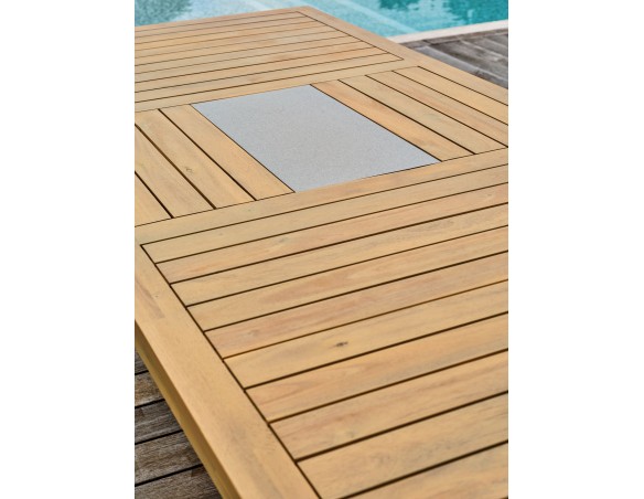 Ensemble repas de jardin SULLANA (225x104 cm) 8 places en bois d'acacia - WOOD