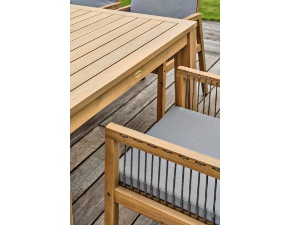 Ensemble repas de jardin SULLANA (225x104 cm) 8 places en bois d'acacia - WOOD