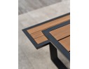 Table de jardin avec bancs TORONTO (220x184 cm) en teck et aluminium - GRIS ANTHRACITE