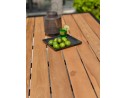 Table de jardin avec bancs TORONTO (220x184 cm) en teck et aluminium - GRIS ANTHRACITE