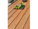 Table de jardin avec bancs TORONTO (220x184 cm) en teck et aluminium - GRIS ANTHRACITE