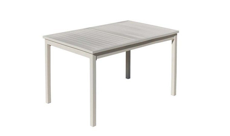Table de jardin Luna 200 x 100 cm alu blanc - HORNBACH