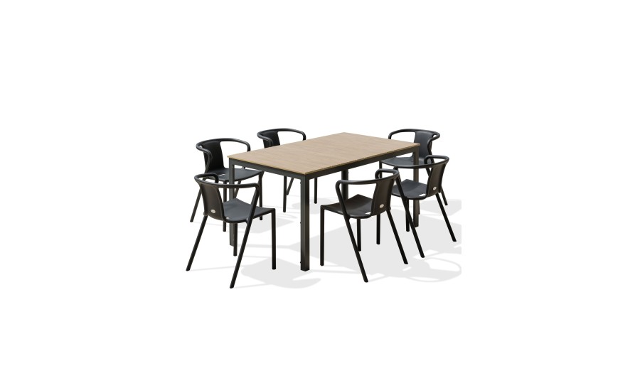 Ensemble repas boston 6 pl avec diego noir