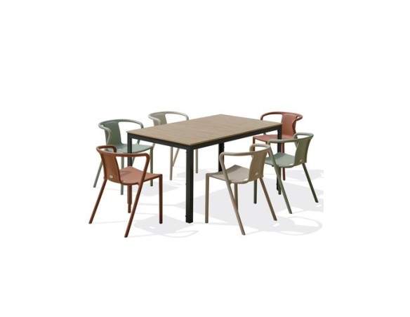 Ensemble repas boston 6 pl avec fauteuils diego panachés
