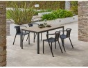 Ensemble repas boston 4 pl avec fauteuils diego noir