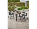 Ensemble repas boston 4 pl avec fauteuils diego noir