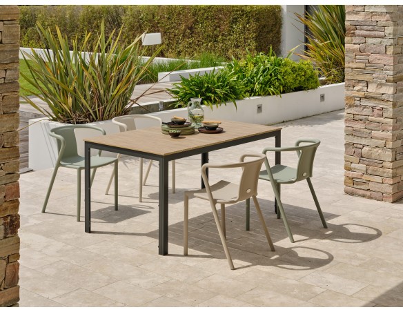 Ensemble repas boston 4 pl avec fauteuils diego panachés