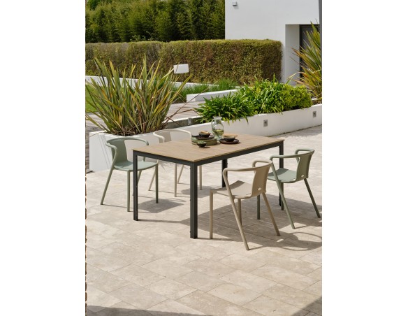 Ensemble repas boston 4 pl avec fauteuils diego panachés