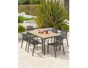 Ensemble repas boston 6 pl avec fauteuils Tiago noirs