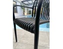 Ensemble repas boston 6 pl avec fauteuils Tiago noirs