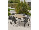 Ensemble repas boston 6 pl avec fauteuils Tiago noirs