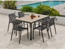 Ensemble repas boston 6 pl avec fauteuils Tiago noirs