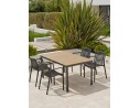Ensemble repas Boston 4 pl avec fauteuils Tiago noirs