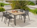 Ensemble repas Boston 4 pl avec fauteuils Tiago noirs
