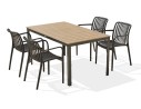Ensemble repas Boston 4 pl avec fauteuils Tiago noirs