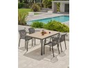 Ensemble repas Boston 4 pl avec fauteuils Tiago noirs