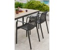 Ensemble repas Boston 4 pl avec fauteuils Tiago noirs