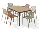 Ensemble repas boston 6 pl avec fauteuils Tiago panachés