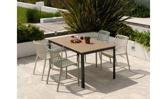 Ensemble repas Boston 4 pl avec fauteuils Tiago panachés