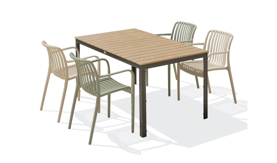 Ensemble repas Boston 4 pl avec fauteuils Tiago panachés