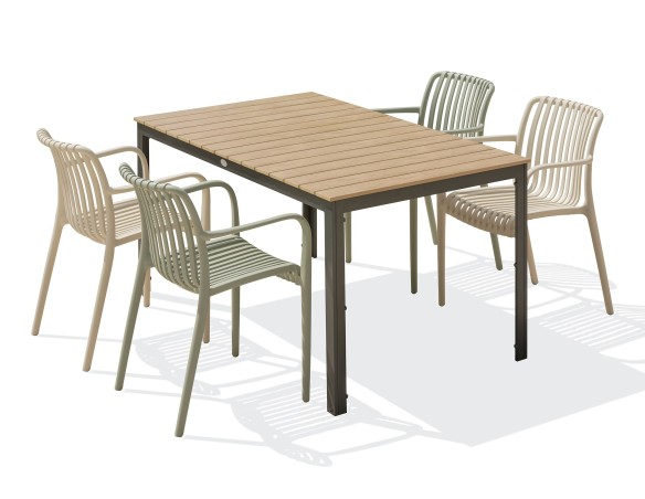 Ensemble repas Boston 4 pl avec fauteuils Tiago panachés