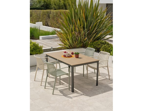 Ensemble repas Boston 4 pl avec fauteuils Tiago panachés