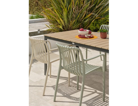 Ensemble repas Boston 4 pl avec fauteuils Tiago panachés
