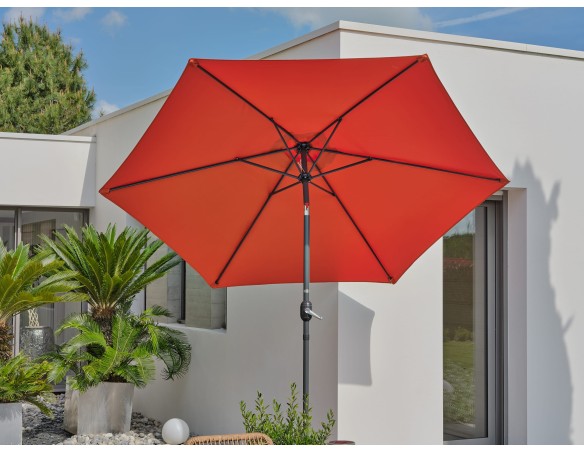 Parasol inclinable rond Ø270 cm en aluminium - Marbella