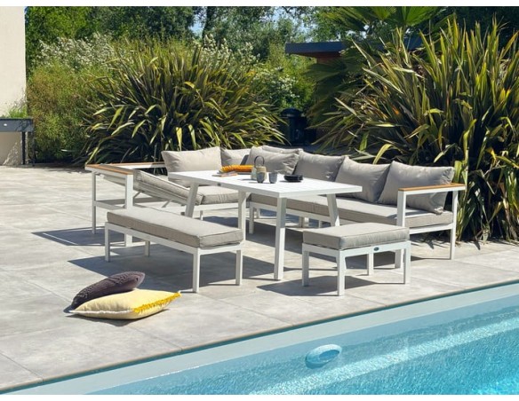 Ensemble repas de jardin MAJARI - BLANC