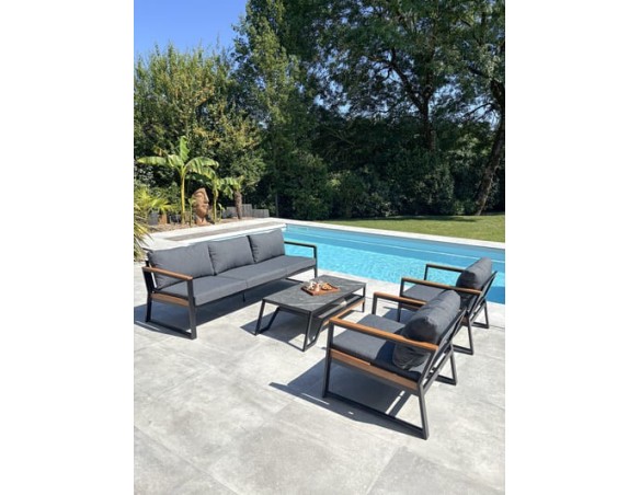 Salon de jardin bas TADEO - NOIR EAN 3700917630426