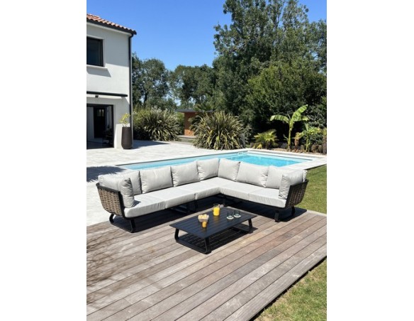 Salon de jardin bas KUMLA - NOIR EAN 3700917630419