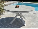 Table de jardin ronde ELBA-TB140BLANC