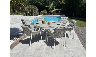 Ensemble repas ELBA ELBA-TB140BLANC+6FT