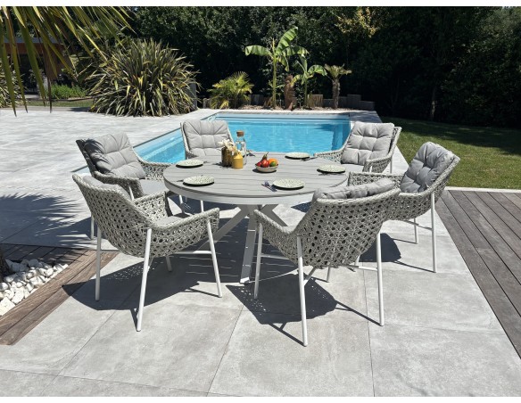 Ensemble repas ELBA ELBA-TB140BLANC+6FT