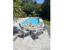Ensemble de repas Blanc 6 places avec une table ronde - ELBA