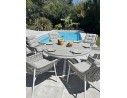 Ensemble de repas Blanc 6 places avec une table ronde - ELBA