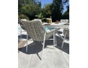 Ensemble de repas Blanc 6 places avec une table ronde - ELBA