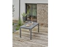 Ensemble repas de jardin table extensible en Aluminium et 4 fauteuils - ORSINO
