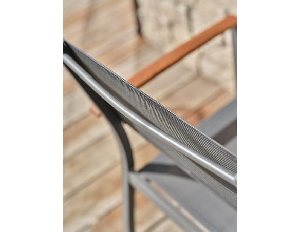 Ensemble repas de jardin Table extensible en Aluminium et 6 fauteuils - ORSINO