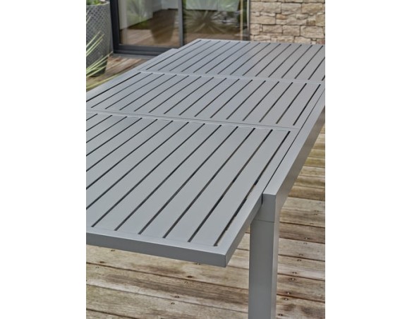 Ensemble repas de jardin Table extensible en Aluminium et 6 fauteuils - ORSINO