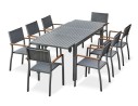 Ensemble repas de jardin Table extensible en Aluminium et 8 fauteuils - ORSINO