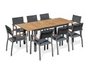 acacia Ensemble de repas composé d'une table et de 8 fauteuils de jardin ORSINO-TB200ACACIA+8FT