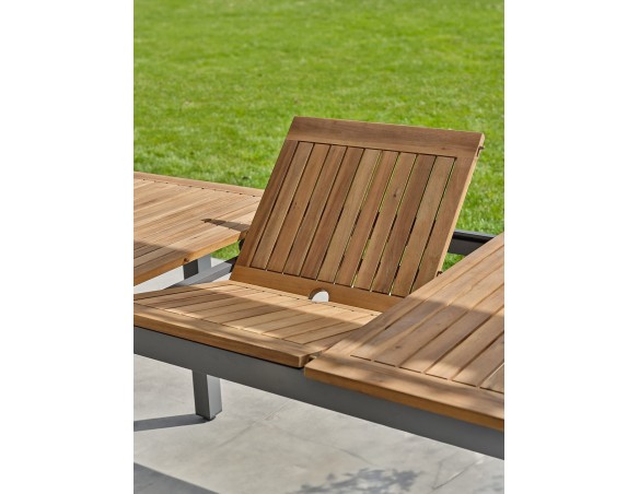 Ensemble de repas de jardin 6 places en bois d'acacia massif - ORSINO