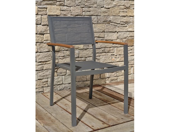 Ensemble de repas de jardin 6 places en bois d'acacia massif - ORSINO